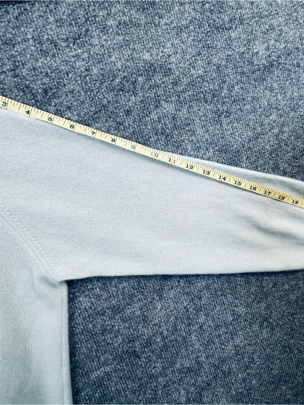 2- ply Cashmere Light Blue Mock Neck Sweater - Soft Cozy Knit - Picture 5 of 5